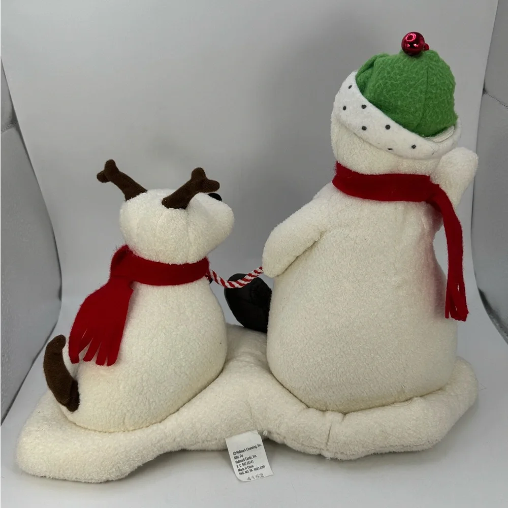 Hallmark Jingle Pals Snowman with Dog Animated Musical Singing Plush 2004 Tested